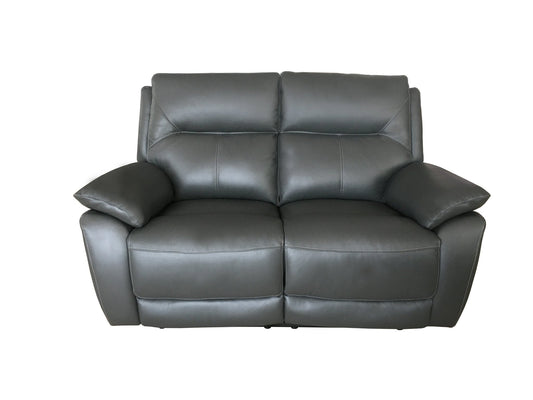 Rimini Leather Reclining sofa in charcoal leather, luxurious and comfortable design.