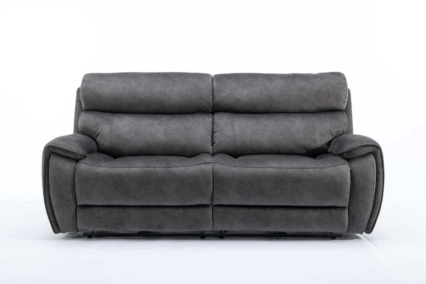 Seville Fabric Modular Recliner Sofa in grey with electric reclining and USB ports.