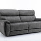 Seville Fabric Modular Recliner Sofa in stylish grey with electric reclining and USB ports.