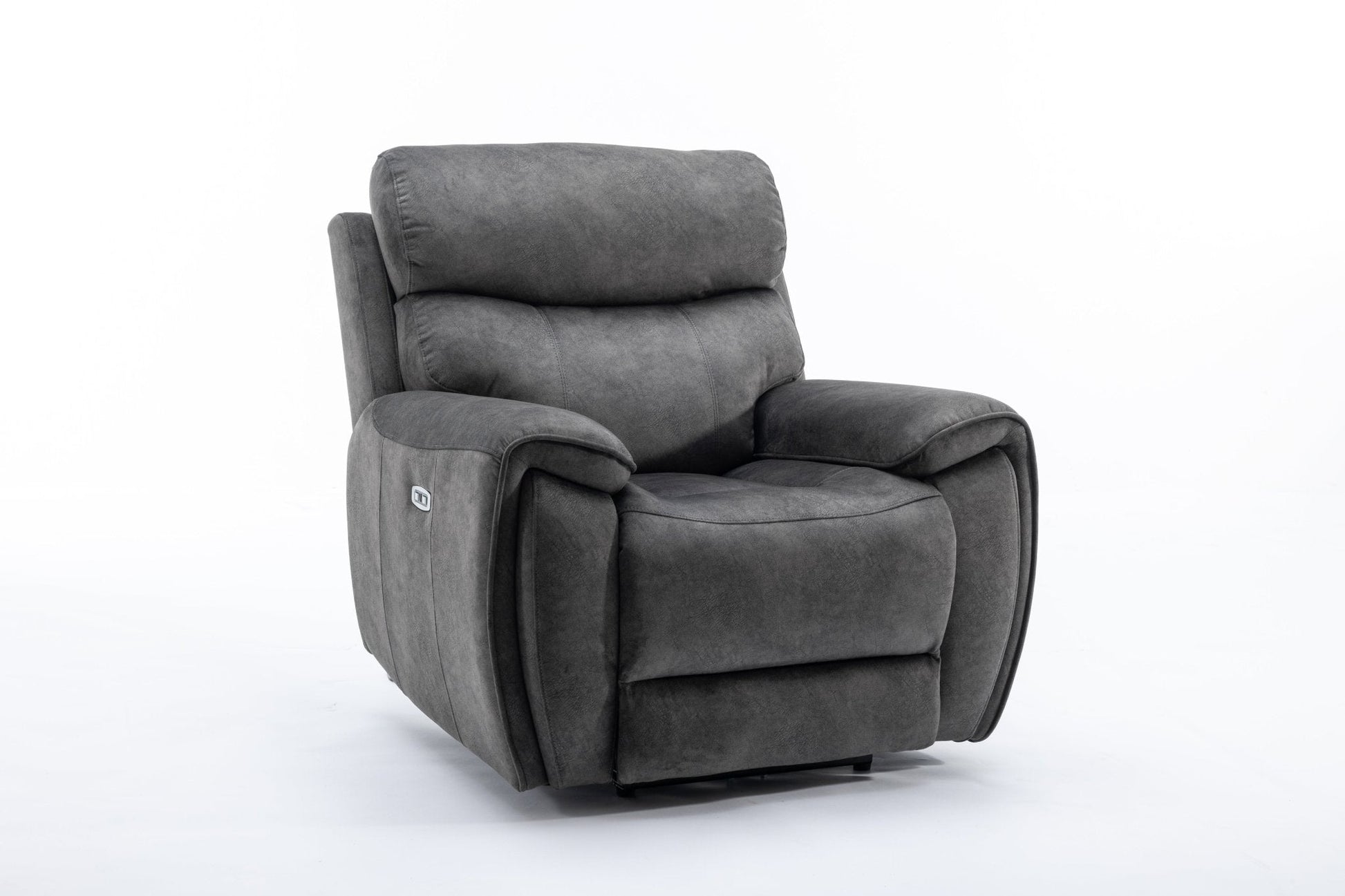 Seville Fabric Modular Recliner Sofa in stylish grey with electric reclining functions.