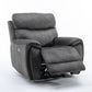 Seville Fabric Modular Recliner Sofa in grey with electric reclining and USB ports.