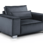 Sloane Fabric Sofa Collection Velvet Armchair in Black