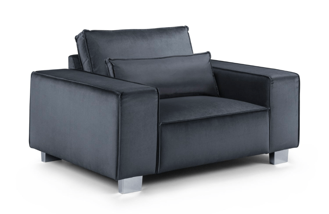 Sloane Fabric Sofa Collection Velvet Armchair in Black