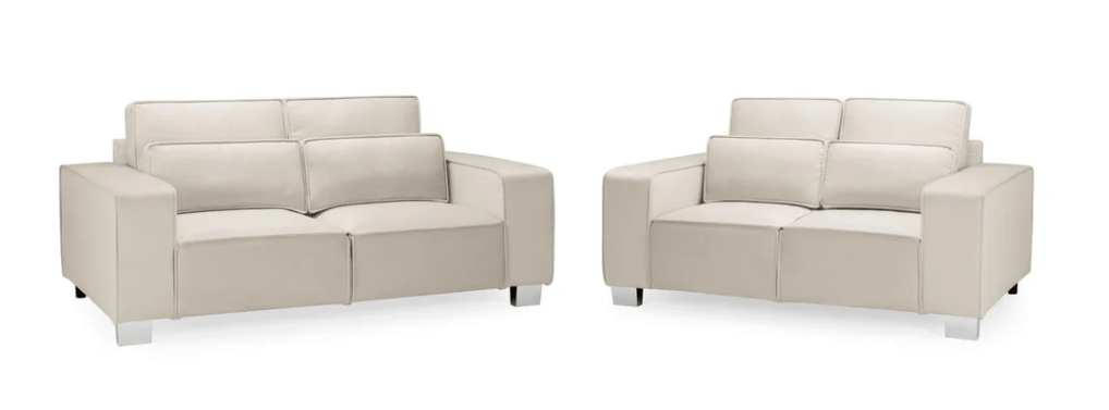 Sloane Fabric Sofa Collection in cream, offering comfort and durability with bulky design.