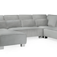 Sloane Plush Velvet U Shape Sofa in grey fabric.