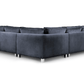 Sloane Plush Velvet U Shape Sofa in grey, durable and comfortable for lounging.