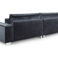 Sloane Plush Velvet U Shape Sofa in black, durable and comfortable for lounging.