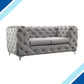 Stainton Button Grey Fabric Sofa - Lakeland Sofa Warehouse