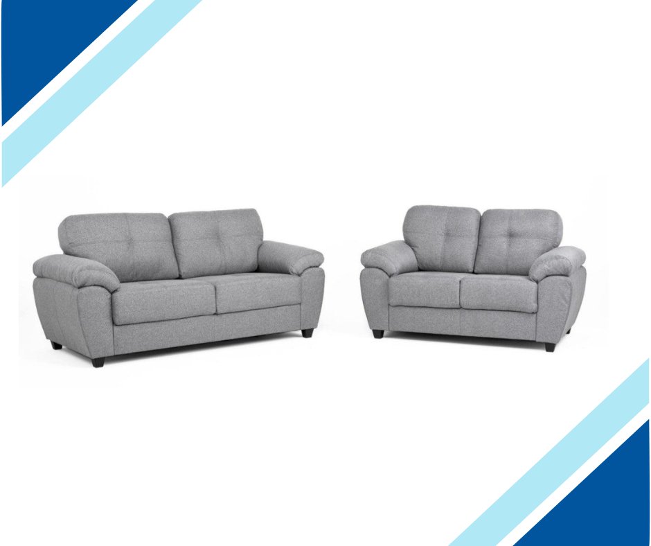 The Cautley Fabric Sofa Set - Grey - Lakeland Sofa Warehouse