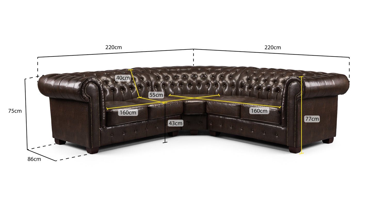 Antique Chesterfield Leather Full Corner SofaSuites and sofasLakeland Sofa Warehouse 