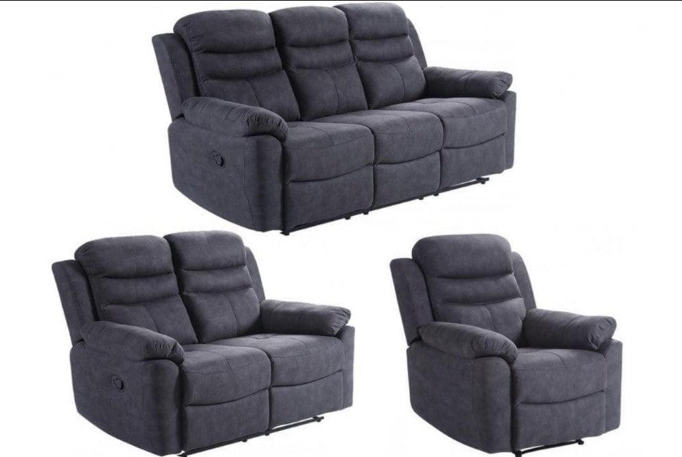 Caldbeck Gloucester Fabric Recliner Sofa Collection - CharcoalSuites and sofasLakeland Sofa Warehouse 