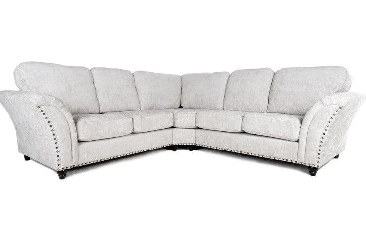 Calder Fabric Corner Sofa  - Platinum & StoneSuites and sofasLakeland Sofa Warehouse 