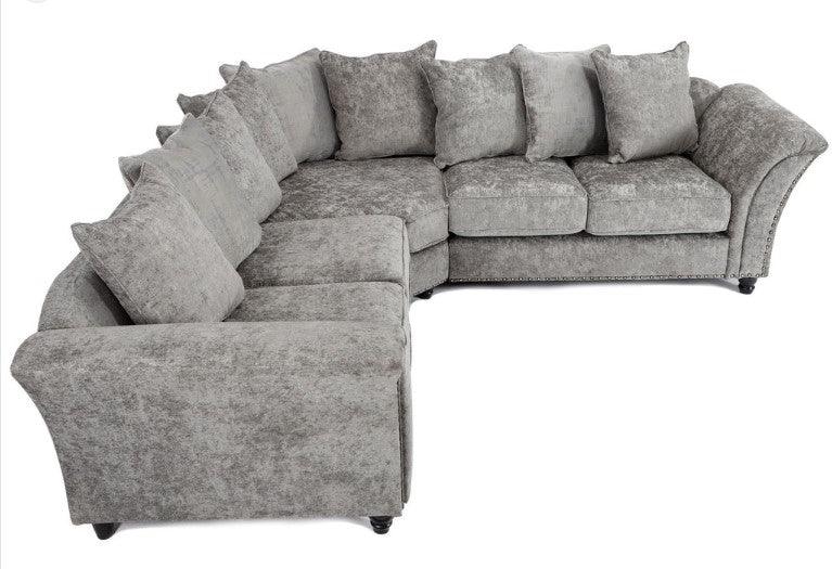 Calder Fabric Corner Sofa  - Platinum & StoneSuites and sofasLakeland Sofa Warehouse 