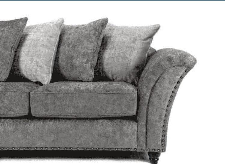 Calder Fabric Corner Sofa  - Platinum & StoneSuites and sofasLakeland Sofa Warehouse 