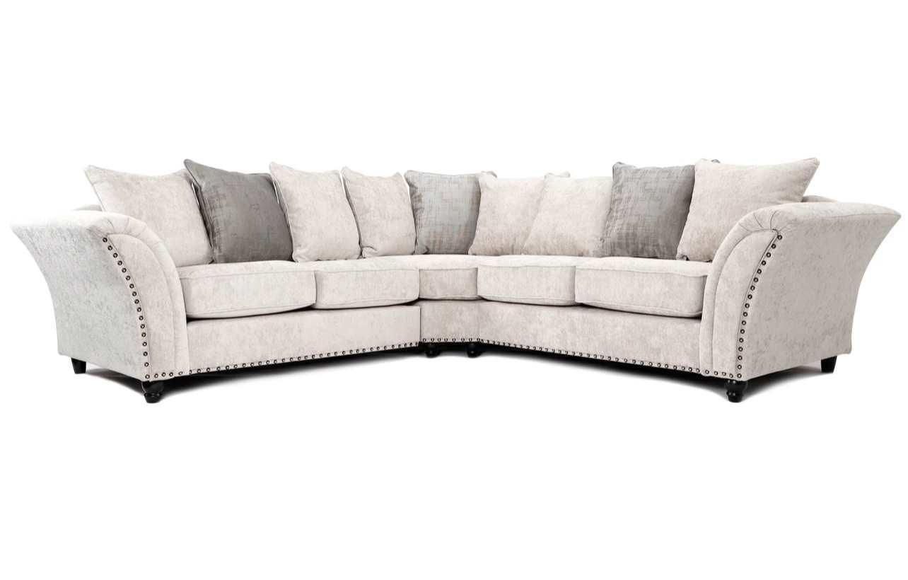 Calder Fabric Corner Sofa  - Platinum & StoneSuites and sofasLakeland Sofa Warehouse 