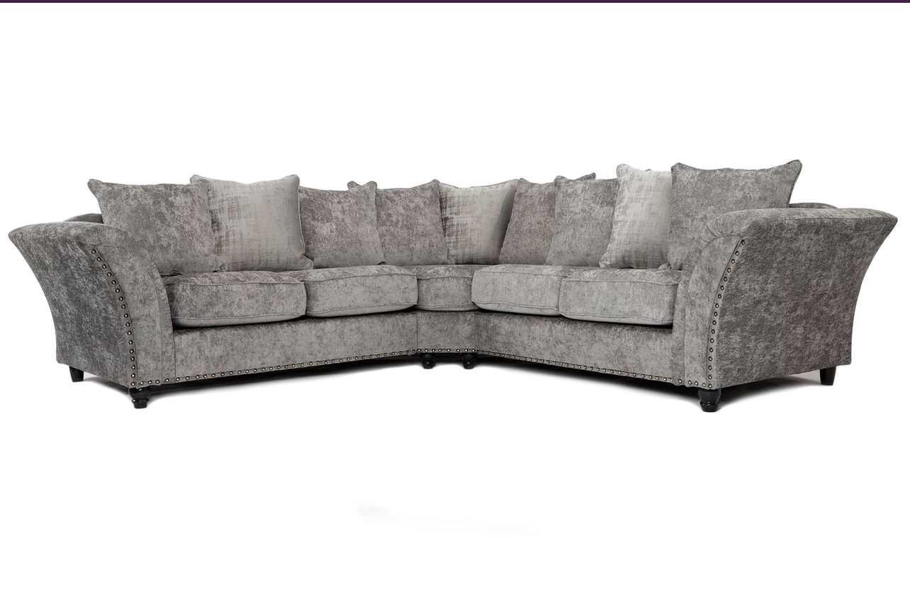 Calder Fabric Corner Sofa  - Platinum & StoneSuites and sofasLakeland Sofa Warehouse 