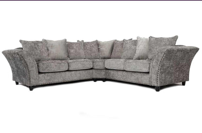 Calder Fabric Corner Sofa  - Platinum & StoneSuites and sofasLakeland Sofa Warehouse 