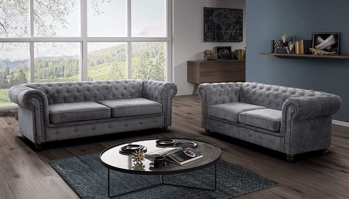 Chesterfield Infinity Velvet Fabric Sofa CollectionSuites and sofasLakeland Sofa Warehouse 