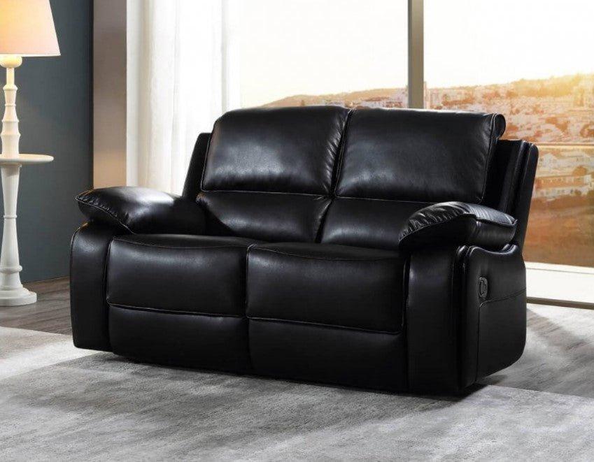 Harker Leather Recliner Sofa Set - BlackSuites and sofasLakeland Sofa Warehouse 