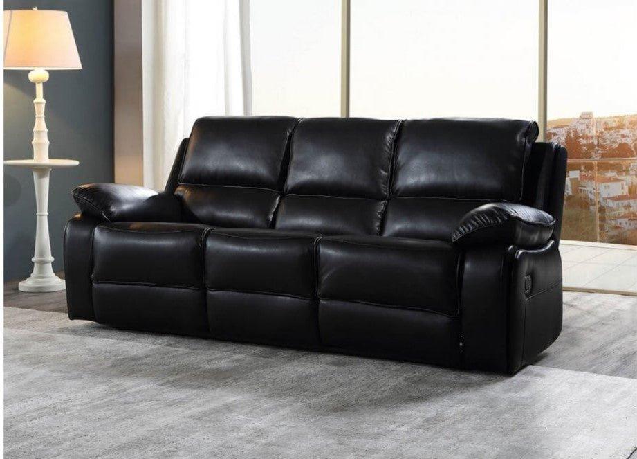 Harker Leather Recliner Sofa Set - BlackSuites and sofasLakeland Sofa Warehouse 