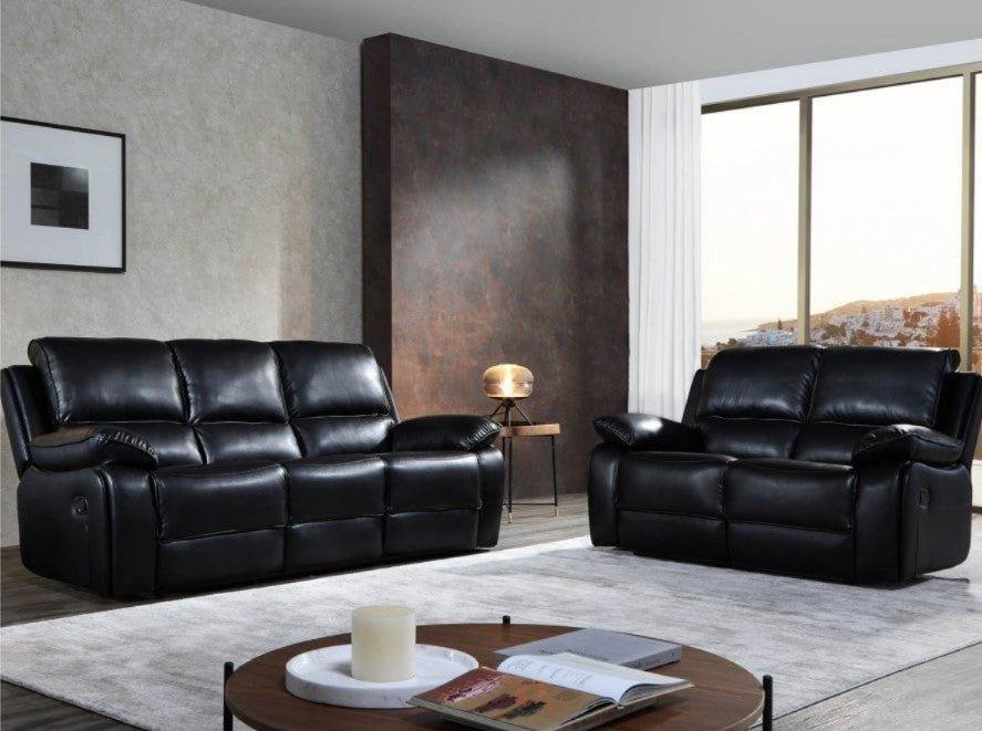 Harker Leather Recliner Sofa Set - BlackSuites and sofasLakeland Sofa Warehouse 