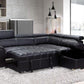 Nateby Black Leather Corner Sofa With Storage & OttomanSuites and sofasLakeland Sofa Warehouse 