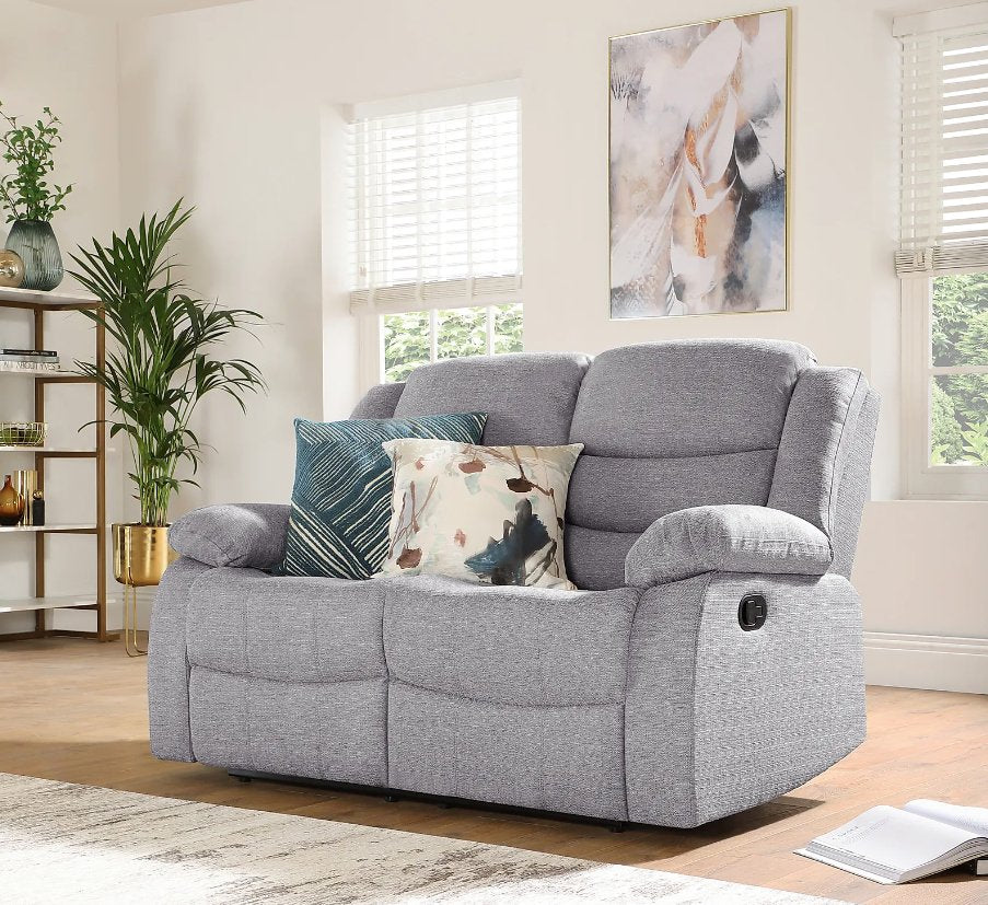 Rosley Fabric Recliner Sofa Set - Grey - Lakeland Sofa Warehouse