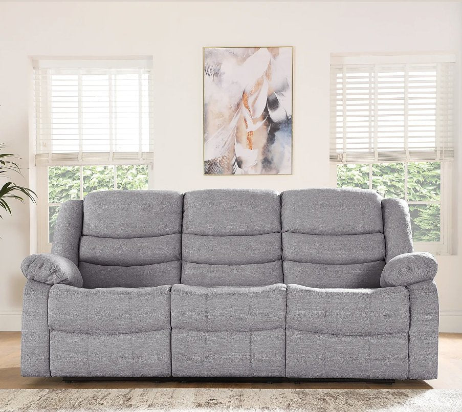 Rosley Fabric Recliner Sofa Set - Grey - Lakeland Sofa Warehouse