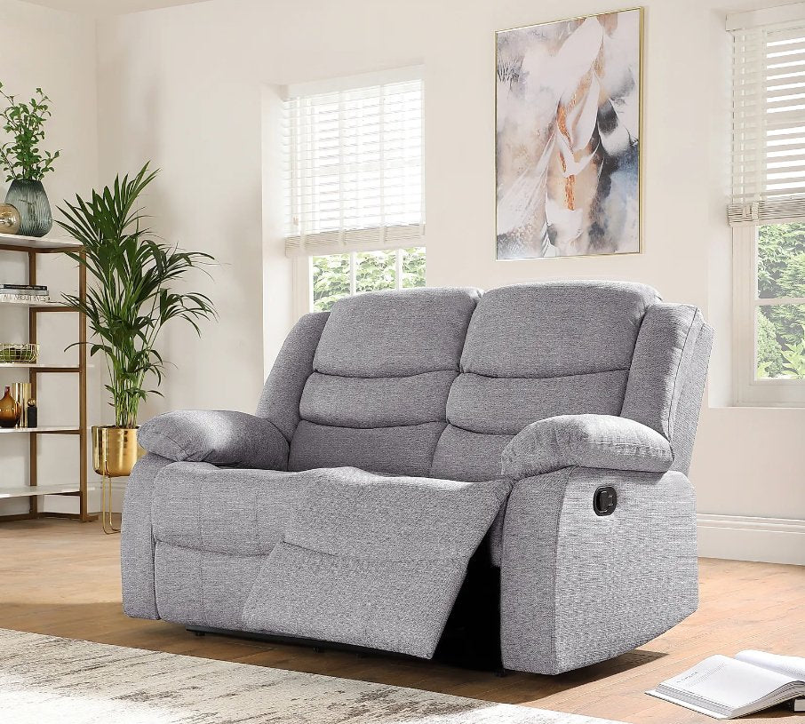 Rosley Fabric Recliner Sofa Set - Grey - Lakeland Sofa Warehouse