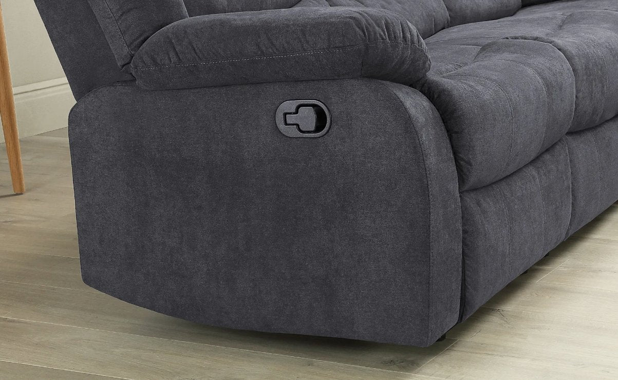 Rosley Fabric Recliner Sofa Set - Grey - Lakeland Sofa Warehouse