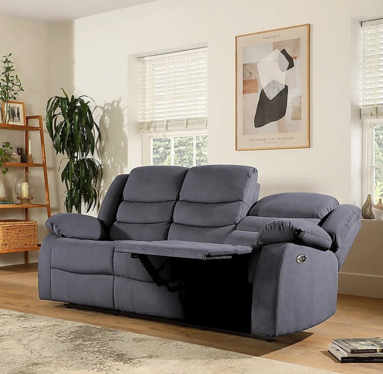 Rosley Fabric Recliner Sofa Set - Grey - Lakeland Sofa Warehouse