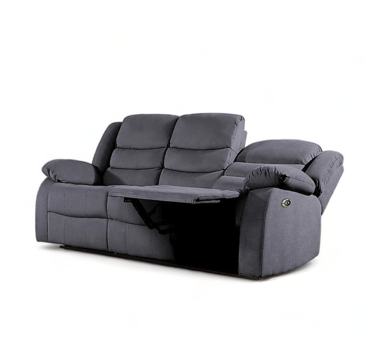 Rosley Fabric Recliner Sofa Set - Grey - Lakeland Sofa Warehouse