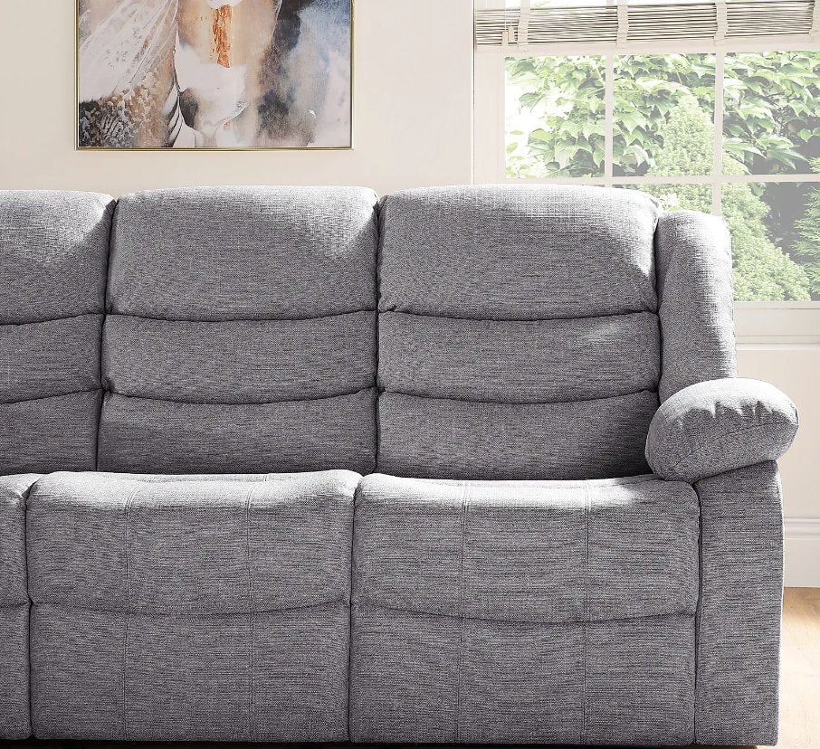 Rosley Fabric Recliner Sofa Set - Grey - Lakeland Sofa Warehouse