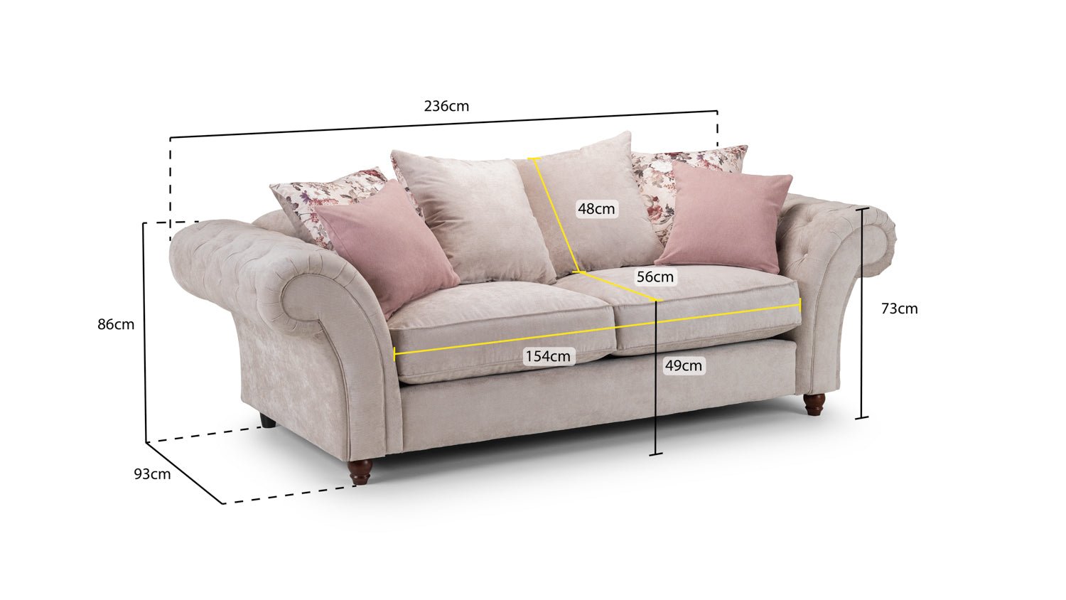 Rusland  Chesterfield Fabric Sofa SetSuites and sofasLakeland Sofa Warehouse 