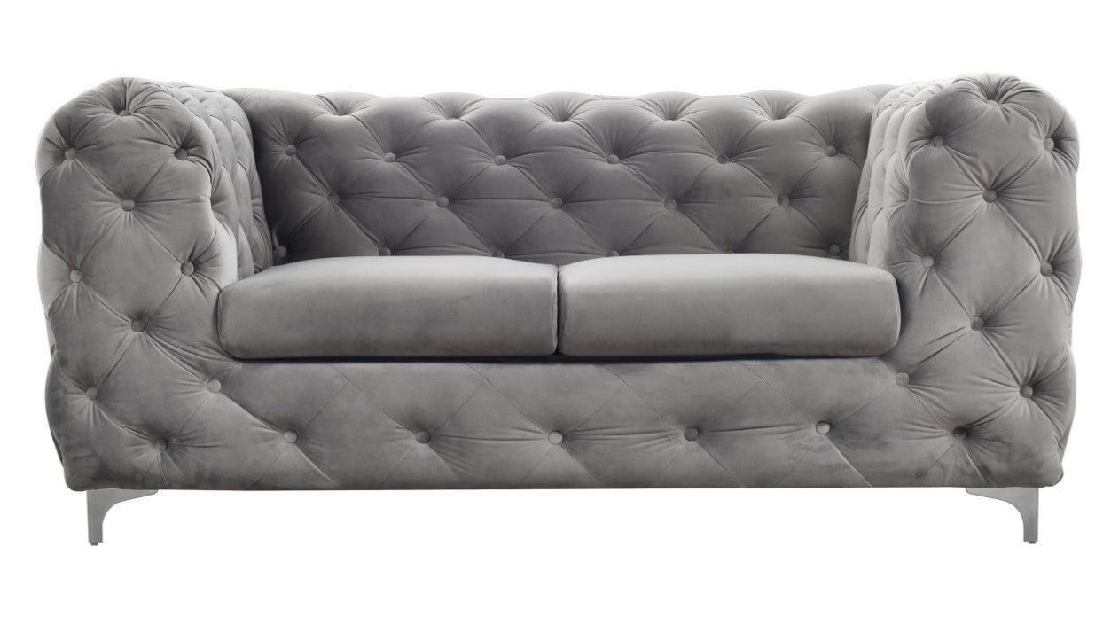 Stainton Button Grey Fabric SofaSuites and sofasLakeland Sofa Warehouse 