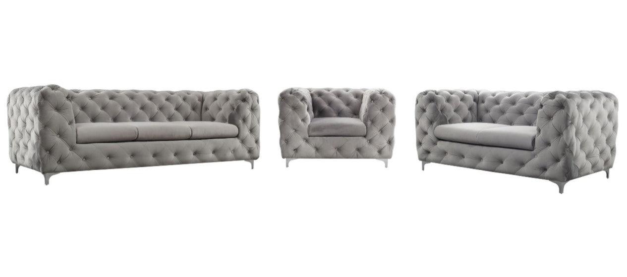 Stainton Button Grey Fabric SofaSuites and sofasLakeland Sofa Warehouse 