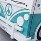 Campervan Wooden Bunk Bed with surfboard ladder and steering wheel design.