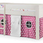 Pluto Midsleeper bed with pink star tent, featuring a sturdy ladder and anthracite finish.